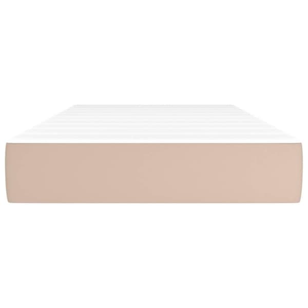 vidaXL Pocketresårmadrass cappucino 90x190x20 cm konstläder
