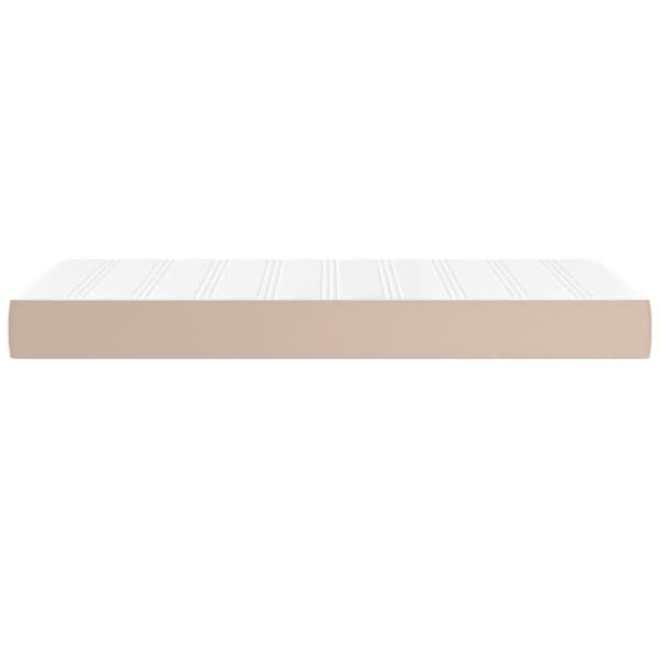 vidaXL springmadras m. pocketfjedre 90x190x20 cm kunstlæder cappuccino