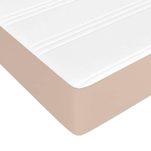 vidaXL springmadras m. pocketfjedre 90x190x20 cm kunstlæder cappuccino