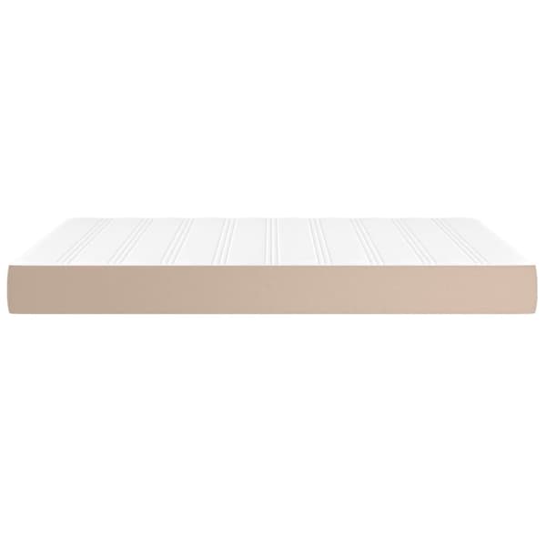 vidaXL springmadras + pocketfjedre 140x200x20 cm kunstlæder cappuccino