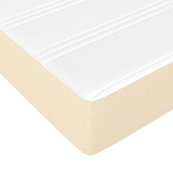 vidaXL Pocketresårmadrass gräddvit 90x200x20 cm tyg