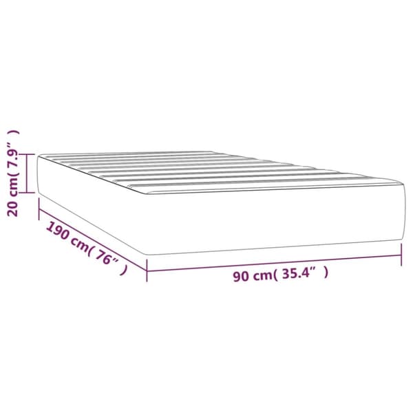 vidaXL springmadras med pocketfjedre 90x190x20 cm kunstlæder sort