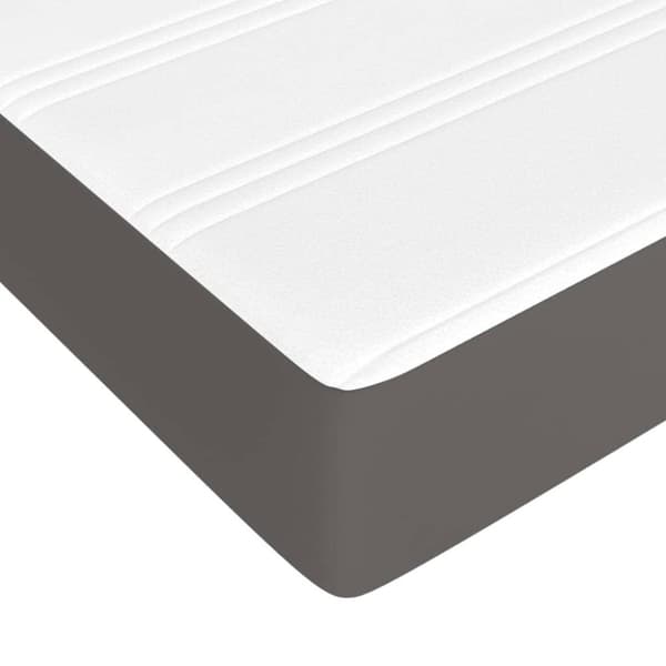 vidaXL springmadras med pocketfjedre 90x190x20 cm kunstlæder grå