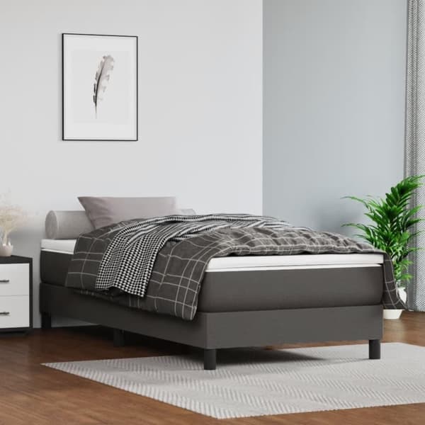 vidaXL springmadras med pocketfjedre 90x190x20 cm kunstlæder grå