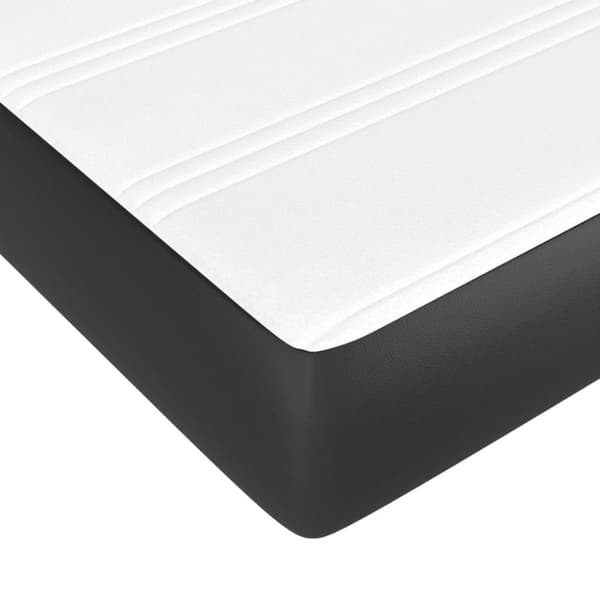 vidaXL springmadras med pocketfjedre 90x200x20 cm kunstlæder sort