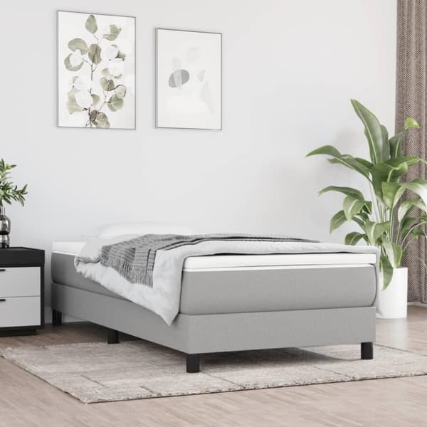 vidaXL springmadras med pocketfjedre 100x200x20 cm stof lysegrå
