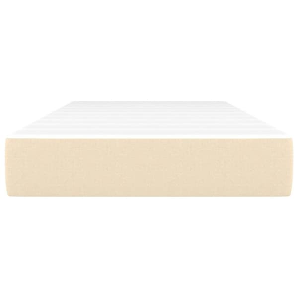 vidaXL springmadras med pocketfjedre 100x200x20 cm stof cremefarvet