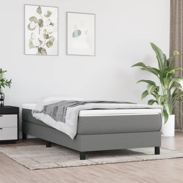 vidaXL springmadras med pocketfjedre 100x200x20 cm stof mørkegrå