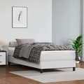 Miniatyrbillede 1 af 7: vidaXL springmadras med pocketfjedre 100x200x20 cm kunstlæder hvid