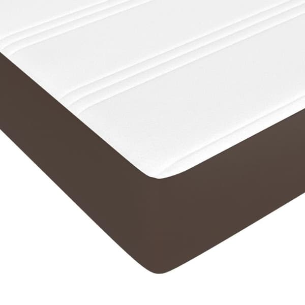 vidaXL Madrass med pocketfjær brun 120x200x20 cm kunstlær