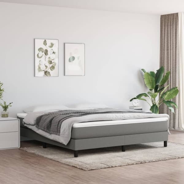 vidaXL Pocketresårmadrass mörkgrå 160x200x20 cm tyg