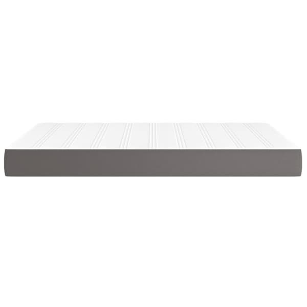 vidaXL Pocketresårmadrass grå 140x200x20 cm konstläder
