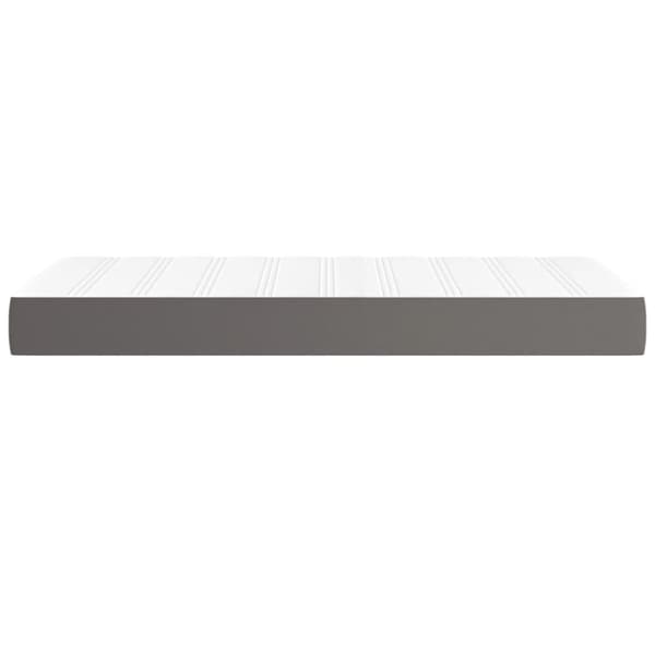 vidaXL springmadras med pocketfjedre 100x200x20 cm kunstlæder grå