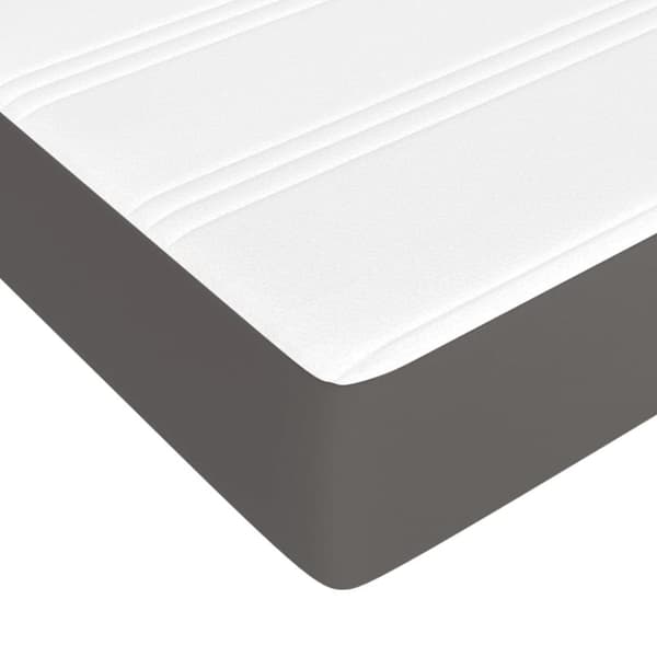 vidaXL springmadras med pocketfjedre 100x200x20 cm kunstlæder grå