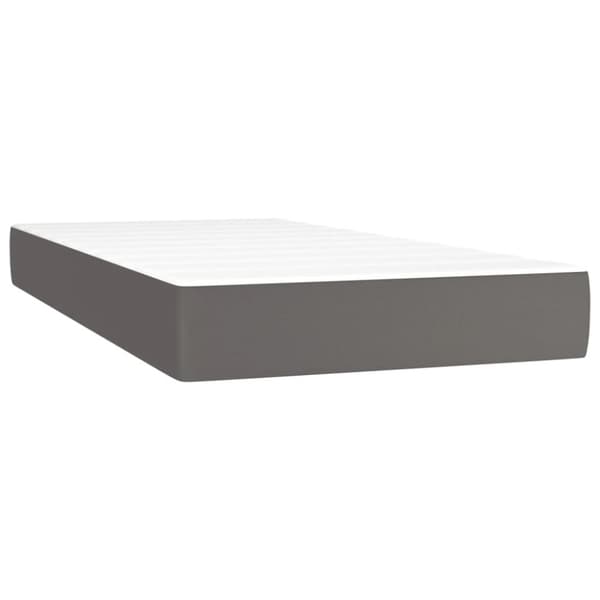 vidaXL springmadras med pocketfjedre 100x200x20 cm kunstlæder grå