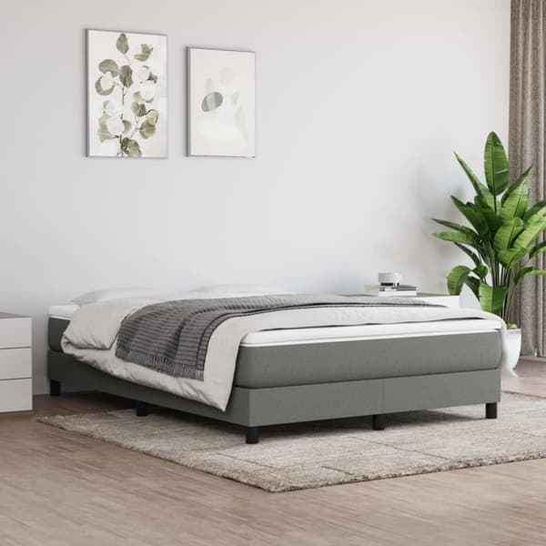 vidaXL springmadras med pocketfjedre 140x190x20 cm stof mørkegrå