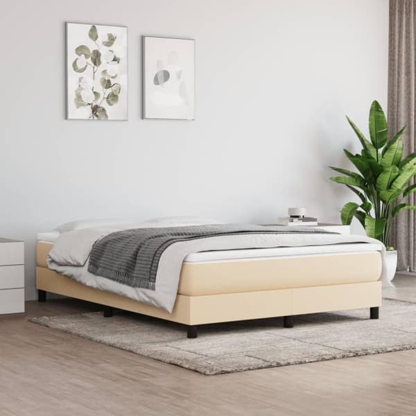 vidaXL springmadras med pocketfjedre 140x190x20 cm stof cremefarvet