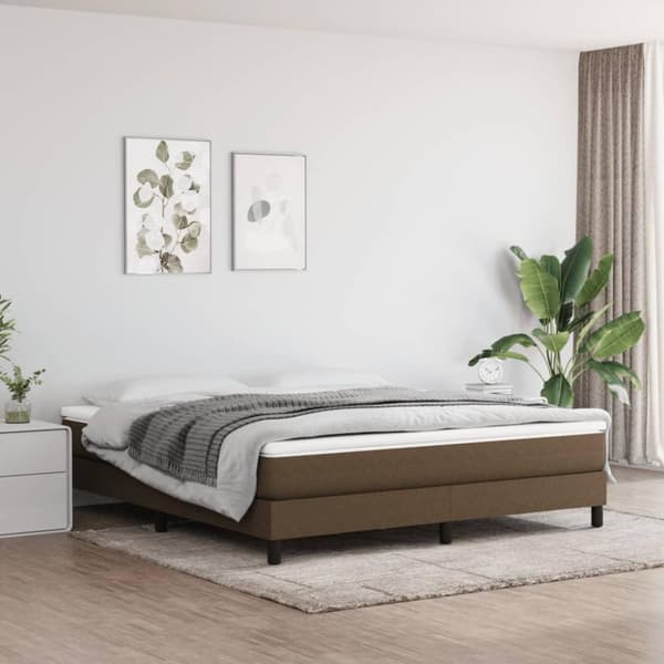 vidaXL springmadras med pocketfjedre 160x200x20 cm stof mørkebrun
