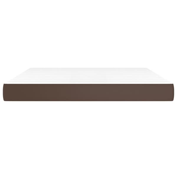 vidaXL springmadras med pocketfjedre 160x200x20 cm kunstlæder brun