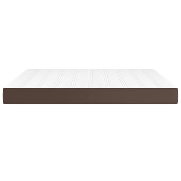 vidaXL springmadras med pocketfjedre 160x200x20 cm kunstlæder brun