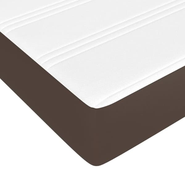 vidaXL springmadras med pocketfjedre 160x200x20 cm kunstlæder brun