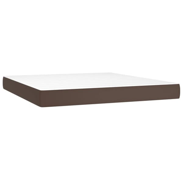 vidaXL springmadras med pocketfjedre 160x200x20 cm kunstlæder brun