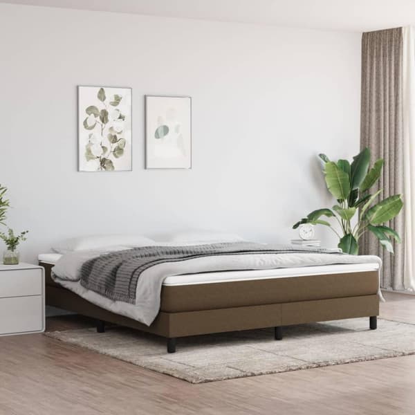 vidaXL springmadras med pocketfjedre 180x200x20 cm stof mørkebrun