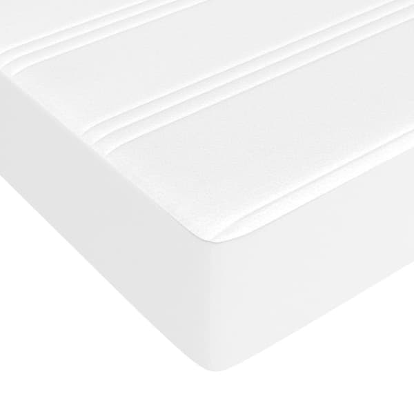 vidaXL springmadras med pocketfjedre 180x200x20 cm kunstlæder hvid