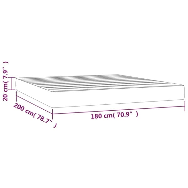 vidaXL springmadras med pocketfjedre 180x200x20 cm kunstlæder hvid