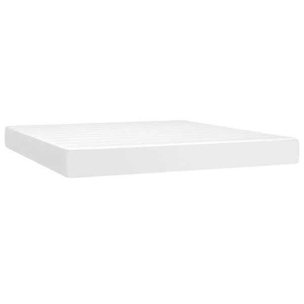 vidaXL springmadras med pocketfjedre 180x200x20 cm kunstlæder hvid