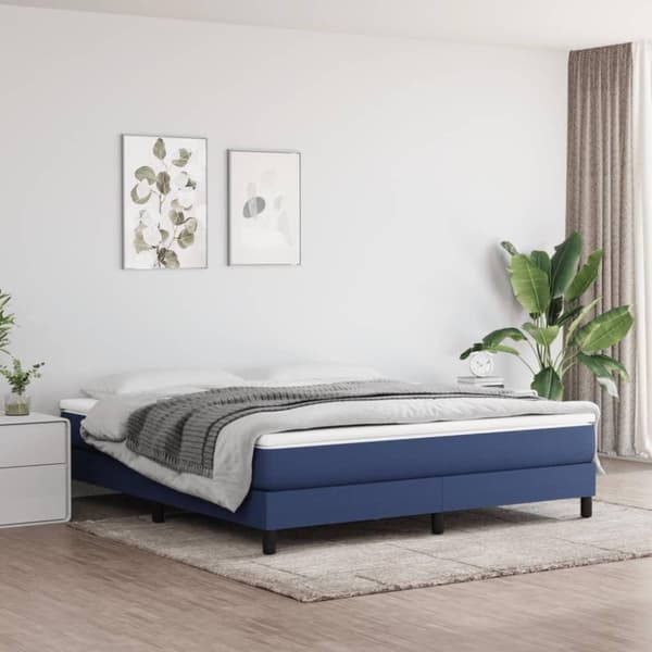 vidaXL Pocketresårmadrass blå 160x200x20 cm tyg