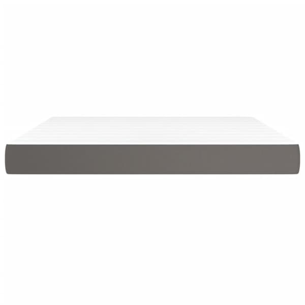 vidaXL Pocketresårmadrass grå 160x200x20 cm konstläder