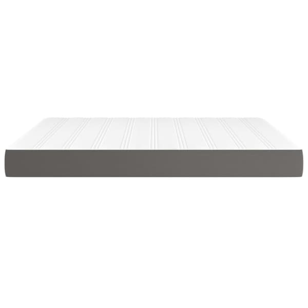 vidaXL Pocketresårmadrass grå 160x200x20 cm konstläder