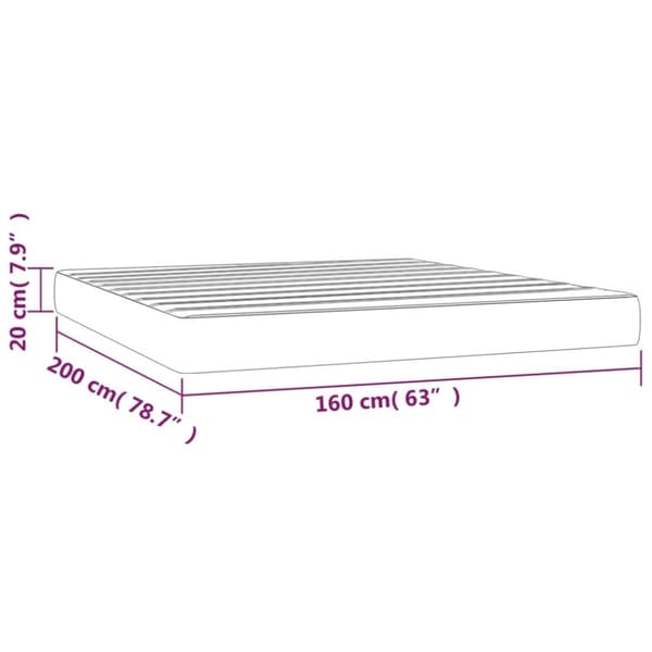vidaXL Pocketresårmadrass grå 160x200x20 cm konstläder