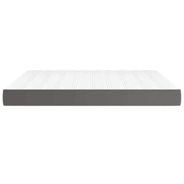 vidaXL Pocketresårmadrass grå 180x200x20 cm konstläder