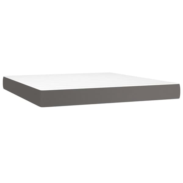 vidaXL Pocketresårmadrass grå 180x200x20 cm konstläder