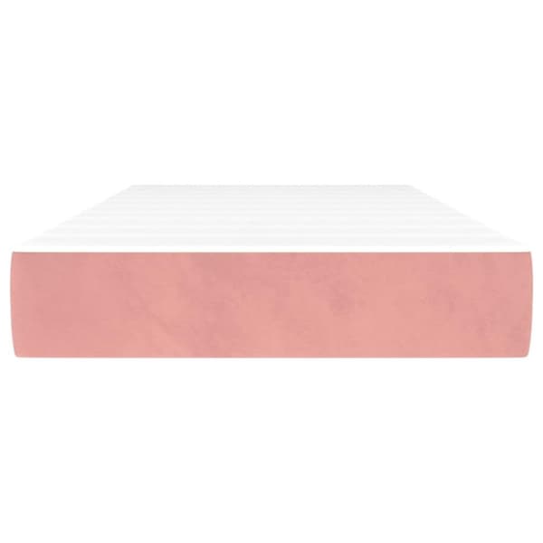vidaXL Pocketresårmadrass rosa 90x190x20 cm sammet