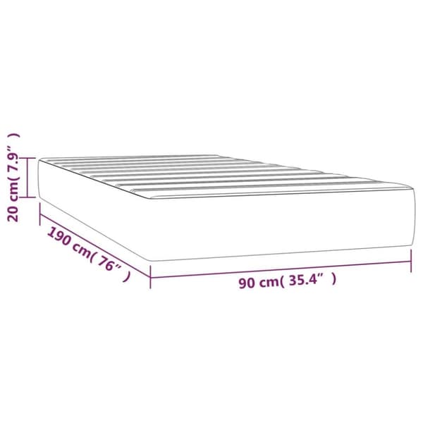 vidaXL Pocketresårmadrass svart 90x190x20 cm sammet