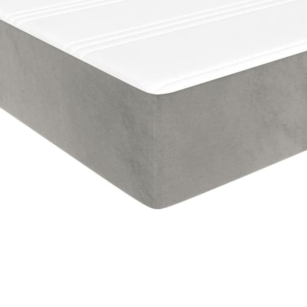 vidaXL Pocketresårmadrass ljusgrå 90x190x20 cm sammet