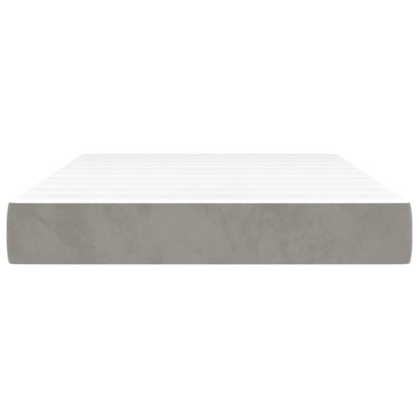vidaXL Pocketresårmadrass ljusgrå 120x200x20 cm sammet