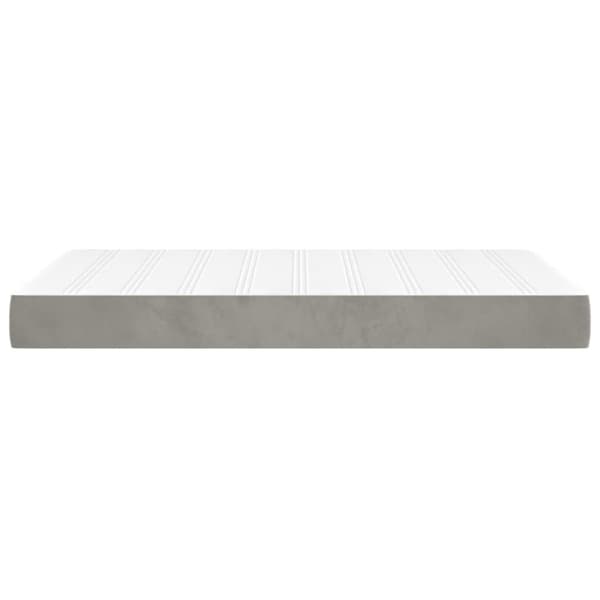 vidaXL Pocketresårmadrass ljusgrå 120x200x20 cm sammet
