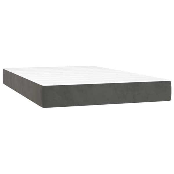 vidaXL Pocketresårmadrass mörkgrå 120x200x20 cm sammet