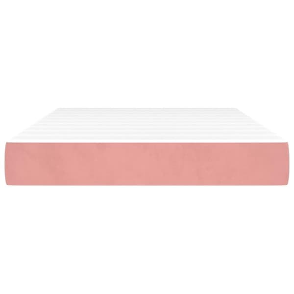vidaXL Pocketresårmadrass rosa 120x200x20 cm sammet