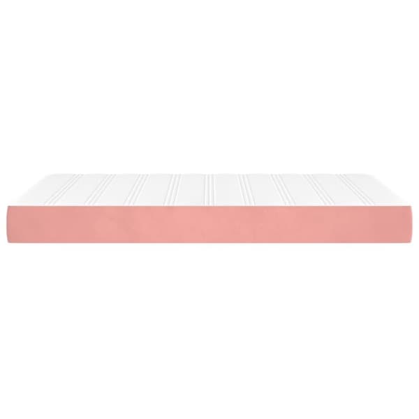 vidaXL Pocketresårmadrass rosa 120x200x20 cm sammet
