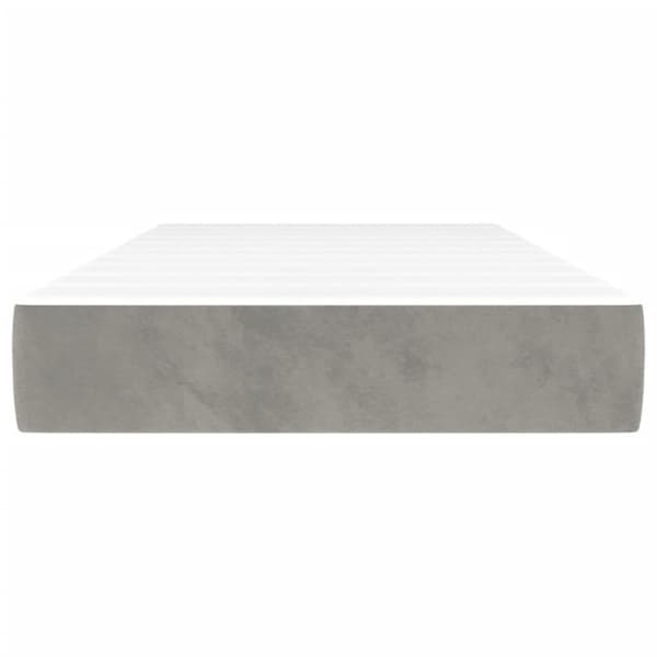vidaXL springmadras med pocketfjedre 80x200x20 cm fløjl lysegrå
