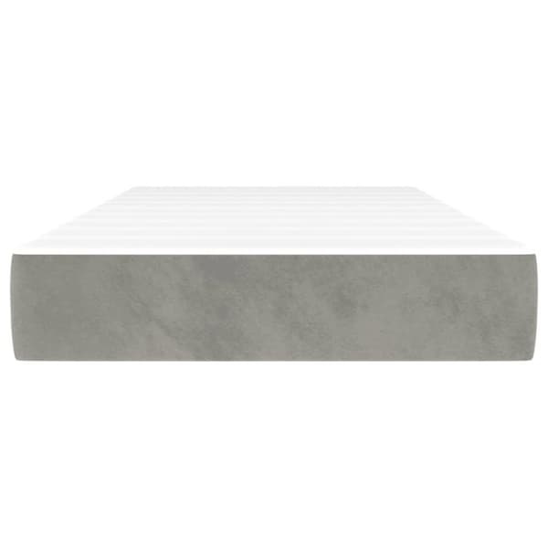vidaXL springmadras med pocketfjedre 100x200x20 cm fløjl lysegrå