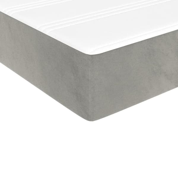 vidaXL springmadras med pocketfjedre 100x200x20 cm fløjl lysegrå