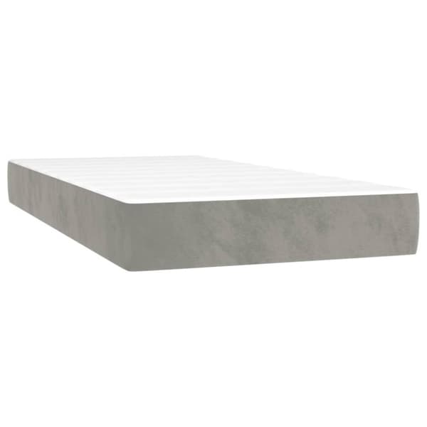 vidaXL springmadras med pocketfjedre 100x200x20 cm fløjl lysegrå