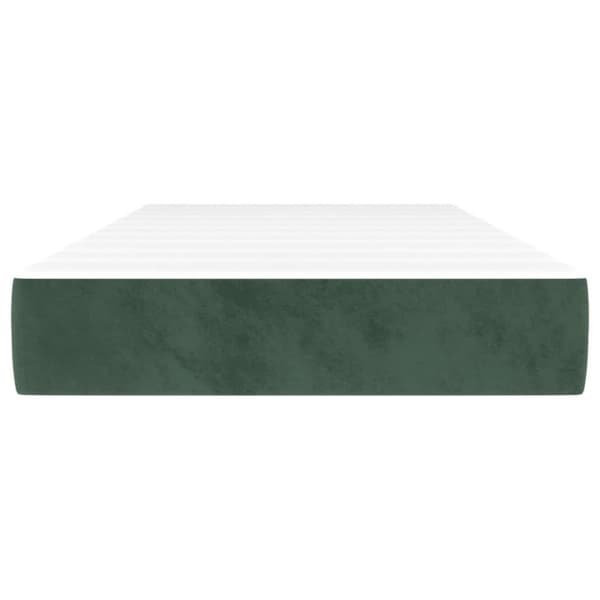 vidaXL springmadras med pocketfjedre 100x200x20 cm fløjl mørkegrøn