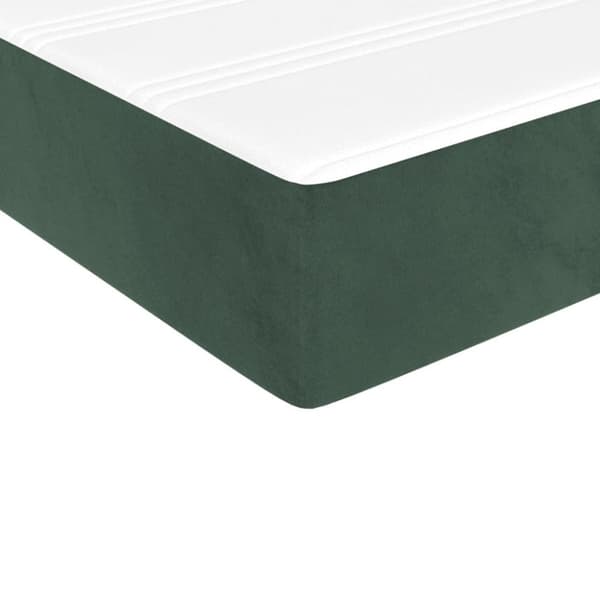 vidaXL springmadras med pocketfjedre 100x200x20 cm fløjl mørkegrøn